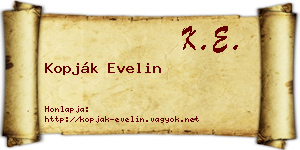 Kopják Evelin névjegykártya